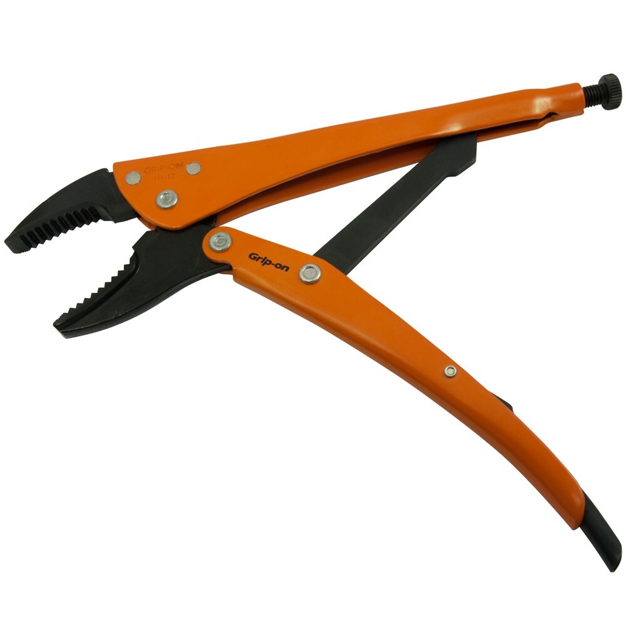 Grip-on, 12in. Locking Pliers Curved Jaws, Pieces (qty.) 1 Material Alloy Steel, Jaw Capacity 2.95 in, Model# 111-12